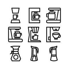 coffee maker icon or logo isolated sign symbol vector illustration - high quality black style vector icons
