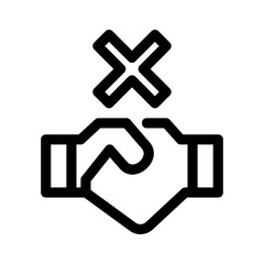 no handshake icon or logo isolated sign symbol vector illustration - high quality black style vector icons
