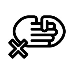 no handshake icon or logo isolated sign symbol vector illustration - high quality black style vector icons
