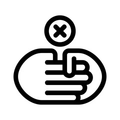 no handshake icon or logo isolated sign symbol vector illustration - high quality black style vector icons
