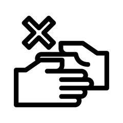 no handshake icon or logo isolated sign symbol vector illustration - high quality black style vector icons
