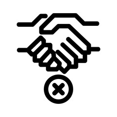 no handshake icon or logo isolated sign symbol vector illustration - high quality black style vector icons
