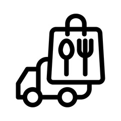 delivery food icon or logo isolated sign symbol vector illustration - high quality black style vector icons
