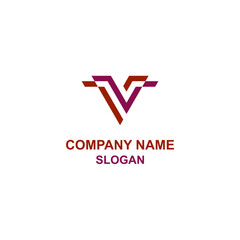V or VV letter initial logo, alphabetical letter in unique shape.