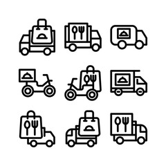 delivery food icon or logo isolated sign symbol vector illustration - high quality black style vector icons
