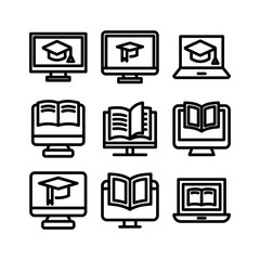 elearning icon or logo isolated sign symbol vector illustration - high quality black style vector icons
