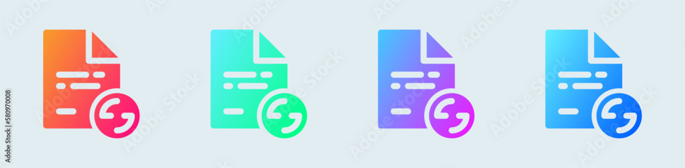Aufkleber file transfer solid icon in gradient colors. data signs vector illustration.