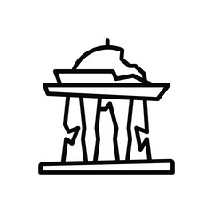 Black line icon for ancient