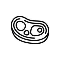 Black line icon for beef