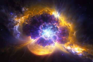 Obraz premium The Big Bang explosion at the birth of the universe. Generative AI