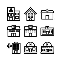 hospital icon or logo isolated sign symbol vector illustration - high quality black style vector icons

