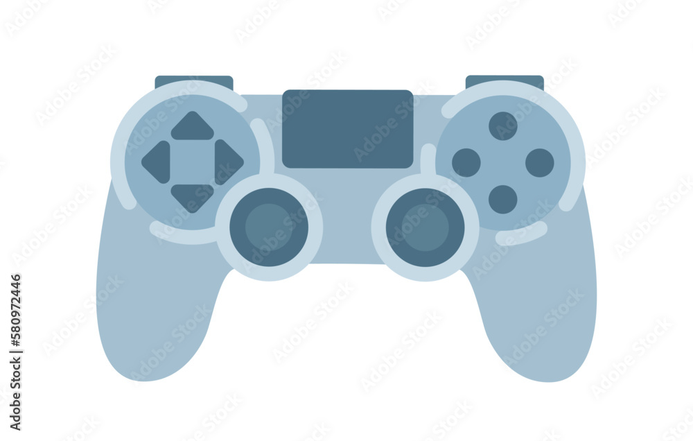 Poster gamepad semi flat color vector object. playing with device. game controller. editable icon. full siz