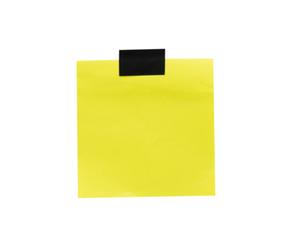Yellow Sticky note paper with black tape