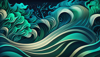 abstract blue background with swirls