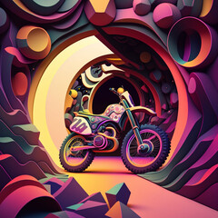 Fototapeta na wymiar psychedelic spaces moto, inspired by psychedelic spaces of the 90's 