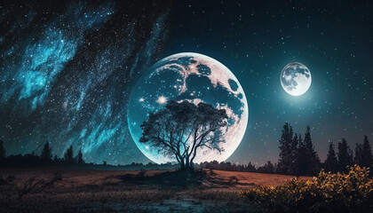 Magical moon landscape