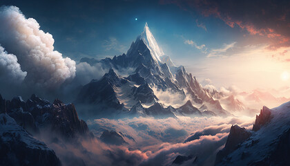 sunrise over the mountains