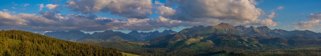 Obraz na płótnie Canvas Panorama Tatr z Tarasówki w Tatrach