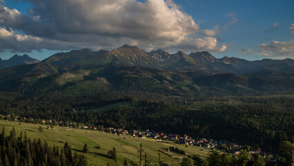 Panorama Tatr z Tarasówki  w Tatrach