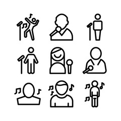 singer icon or logo isolated sign symbol vector illustration - high quality black style vector icons
