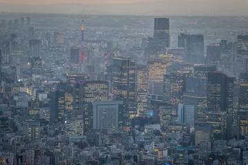 Fotobehang Tokyo from above at sunset in Japan. © Alessandro Persiani