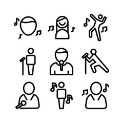 singer icon or logo isolated sign symbol vector illustration - high quality black style vector icons
