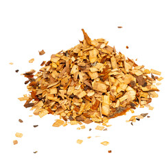 smoking chips for grilling laid out in different shapes on a white background