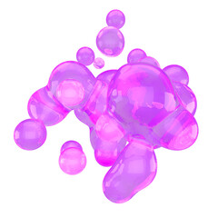 Abstract liquid holographic figure isolated on transparent background. PNG format. 3D render