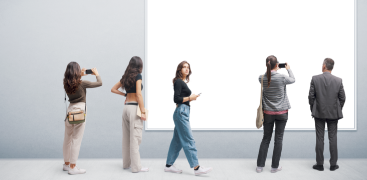 People at the contemporary art exhibition