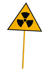 Radiation sign on a transparent background. 3D render.