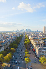 skyline of Paris from place de l'?toile, France