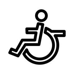 wheelchair icon or logo isolated sign symbol vector illustration - high quality black style vector icons
