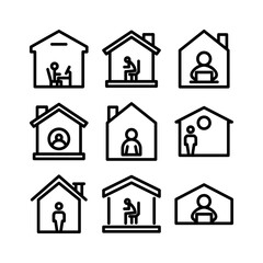 work from home icon or logo isolated sign symbol vector illustration - high quality black style vector icons
