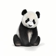 Panda Isolated White. Generative AI
