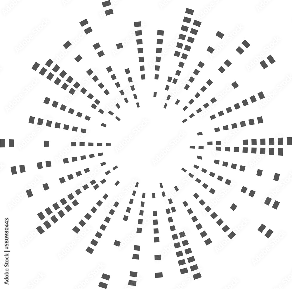 Poster circle music equalizer. round audio spectrum. concentric beat and explosion. digital geometric frame