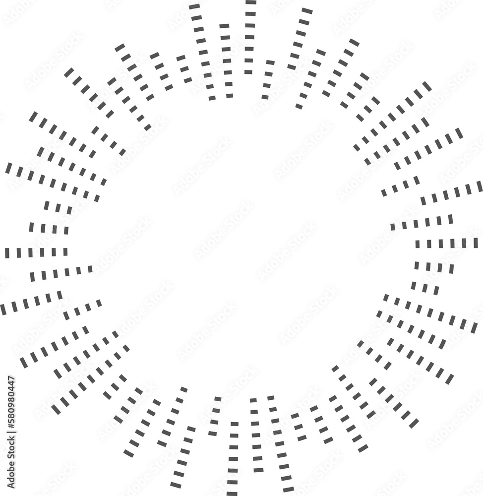 Poster circle music equalizer. round audio spectrum. concentric beat and explosion. digital geometric frame