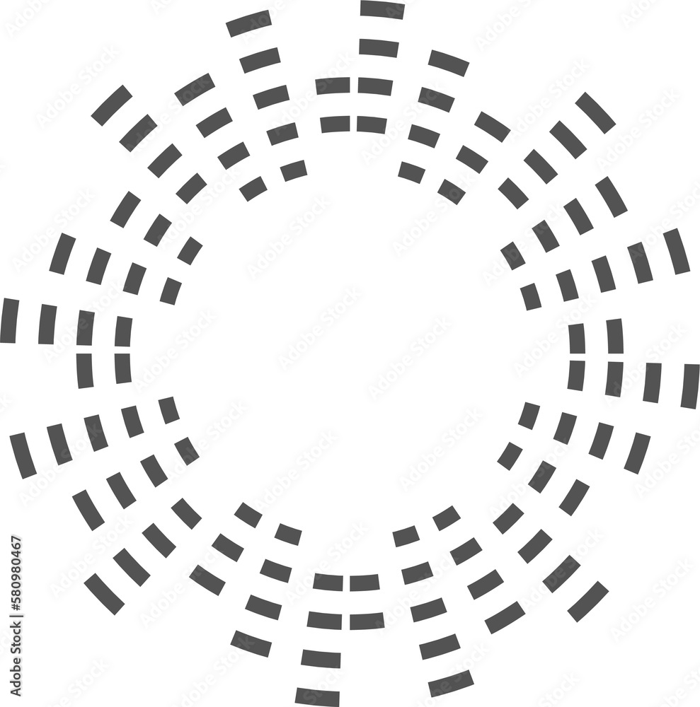 Poster circle music equalizer. round audio spectrum. concentric beat and explosion. digital geometric frame