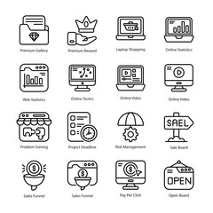 Digital Marketing vector  Fill Outline  Icon Design illustration. Digital Marketing Symbol on White background EPS 10 File set 4
