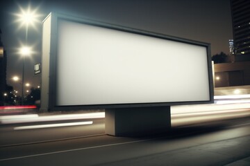Fototapeta premium Billboard blank on road in city for advertising background Generative AI