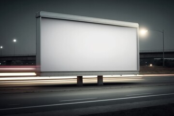 Billboard blank on road in city for advertising background Generative AI