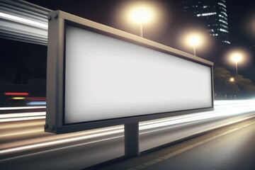 Fototapeta premium Billboard blank on road in city for advertising background Generative AI