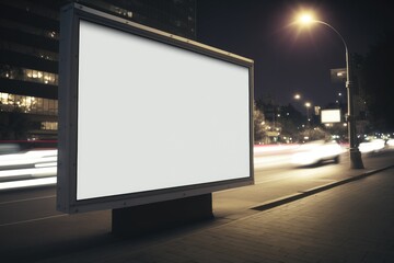 Fototapeta premium Billboard blank on road in city for advertising background Generative AI