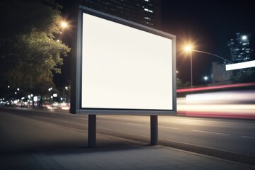 Fototapeta premium Billboard blank on road in city for advertising background Generative AI