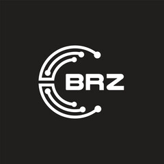 BRZletter technology logo design on black background. BRZcreative initials letter IT logo concept. BRZsetting shape design
