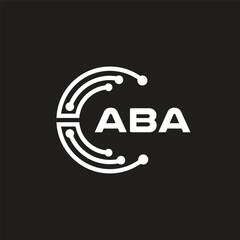 ABAletter technology logo design on black background. ABAcreative initials letter IT logo concept. ABAsetting shape design

