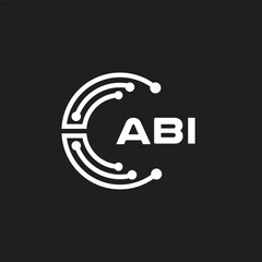 ABIletter technology logo design on black background. ABIcreative initials letter IT logo concept. ABIsetting shape design
