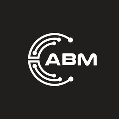 ABMletter technology logo design on black background. ABMcreative initials letter IT logo concept. ABMsetting shape design
