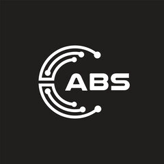 ABSletter technology logo design on black background. ABScreative initials letter IT logo concept. ABSsetting shape design
