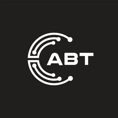 ABTletter technology logo design on black background. ABTcreative initials letter IT logo concept. ABTsetting shape design
