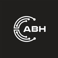 ABH letter technology logo design on black background. ABH creative initials letter IT logo concept. ABH letter design.	
